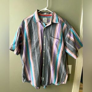 River Brand mens xl short sleeve striped button down